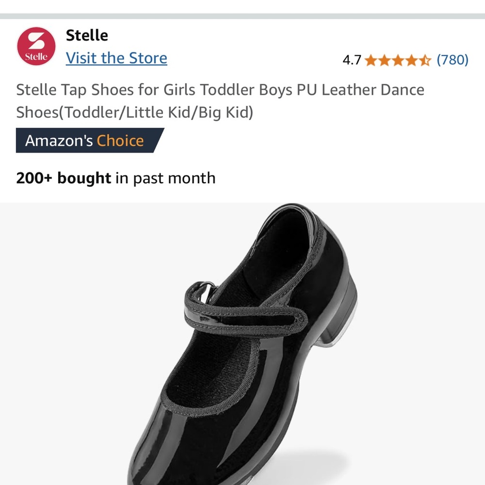 Girls Black Patent Tap Shoes